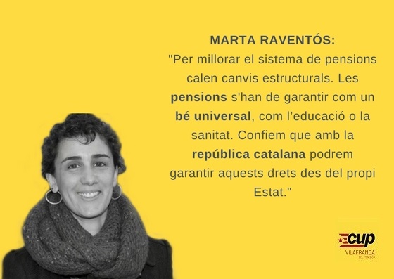 NOTÍCIA | La CUP dóna suport a la concentració en defensa de les pensions públiques